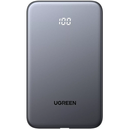 Ekstern Batteri UGREEN PB526 (75161B), 10000mAh, 20W, QC + PD, 1 x USB-A - 2 x USB-C, Grå
