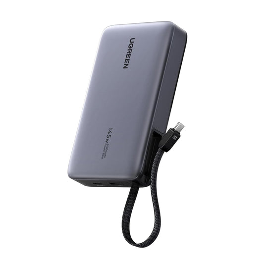 UGREEN PB551 Ekstern Batteri (55992), 20000mAh, 145W, QC + PD, 1 x USB-A - 2 x USB-C, Grå