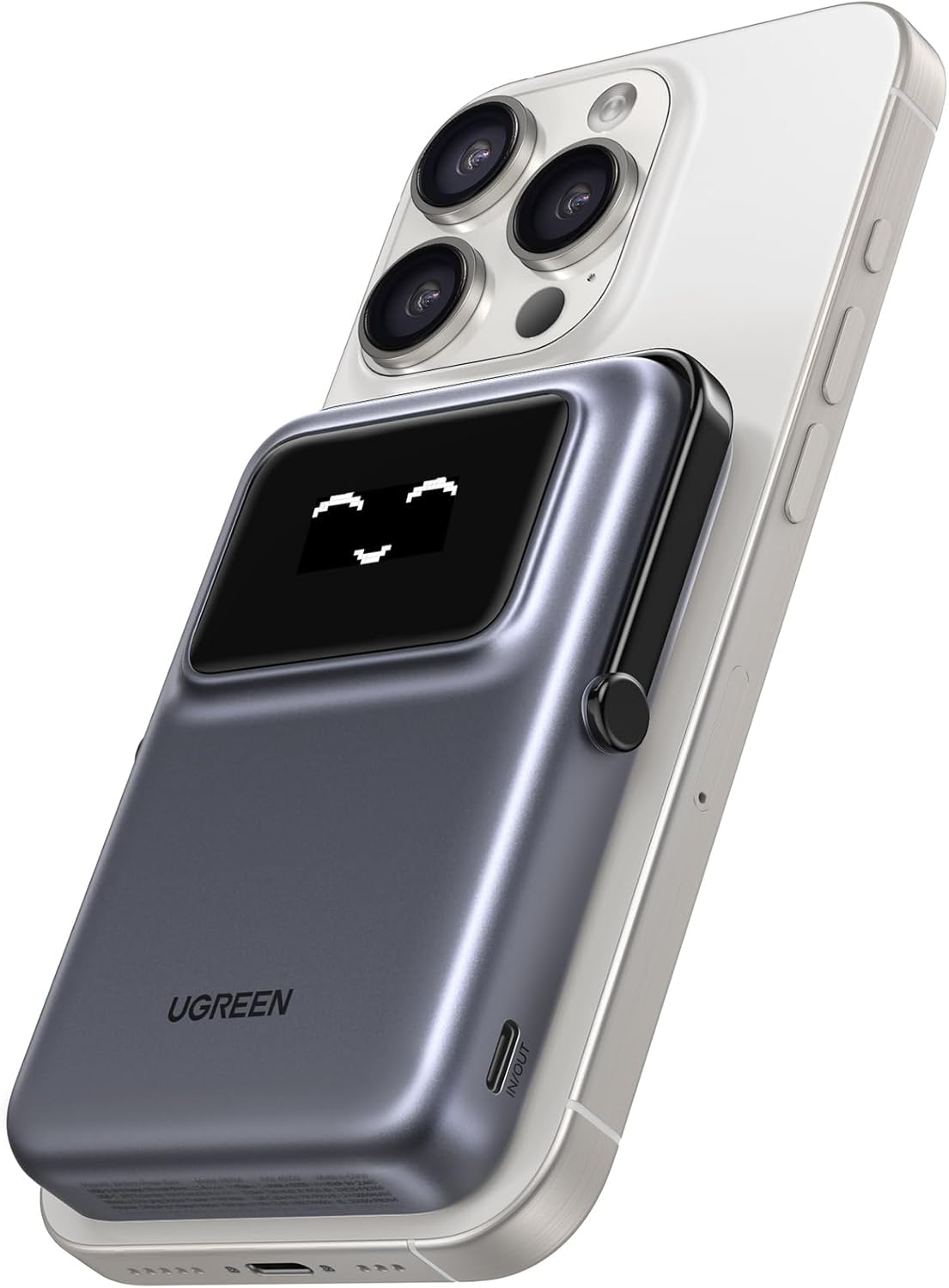 UGREEN PB572 Uno trådløs ekstern batteri, 10000mAh, 20W, PD + FQI, 1 x QI - 1 x USB-C, Grå