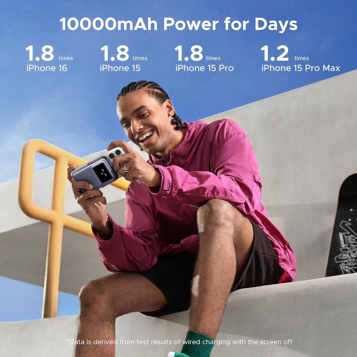 UGREEN PB572 Uno trådløs ekstern batteri, 10000mAh, 20W, PD + FQI, 1 x QI - 1 x USB-C, Grå