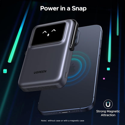 UGREEN PB572 Uno trådløs ekstern batteri, 10000mAh, 20W, PD + FQI, 1 x QI - 1 x USB-C, Grå