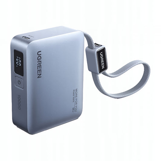 Ekstern Batteri UGREEN PB584 (75173B), 10000mAh, 33W, QC + PD, 1 x USB-A - 2 x USB-C, Blå