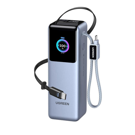 Ekstern Batteri UGREEN PB728 (75702B), 25000mAh, 200W, QC + PD, 1 x USB-A - 3 x USB-C, Grå