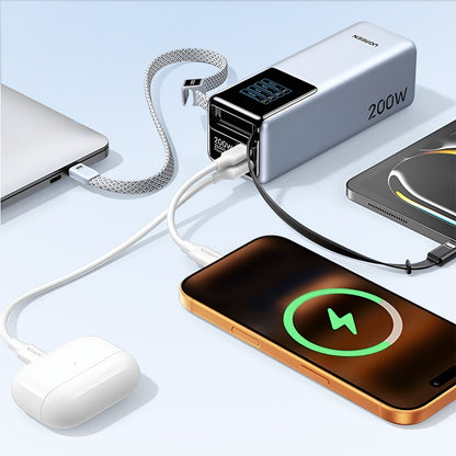 Ekstern Batteri UGREEN PB728 (75702B), 25000mAh, 200W, QC + PD, 1 x USB-A - 3 x USB-C, Grå