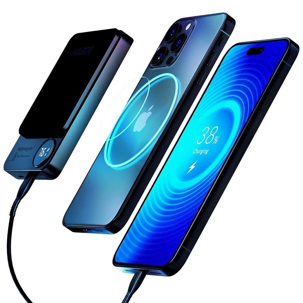 Ekstern trådløs batteri 3MK MagSynergy Ni+, 5000mAh, 22.5W, PD + FQI, 1 x QI - 1 x USB-C, Sort