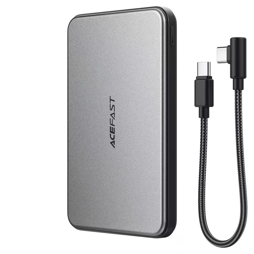 Ekstern trådløs batteri Acefast M30, 5000mAh, 20W, PD + FQI, 1 x QI - 2 x USB-C, Sort