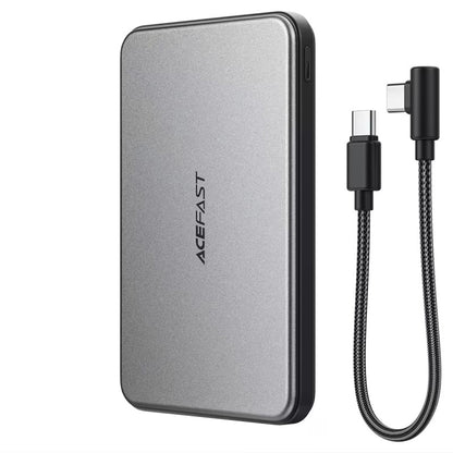 Ekstern trådløs batteri Acefast M30, 5000mAh, 20W, PD + FQI, 1 x QI - 2 x USB-C, Sort