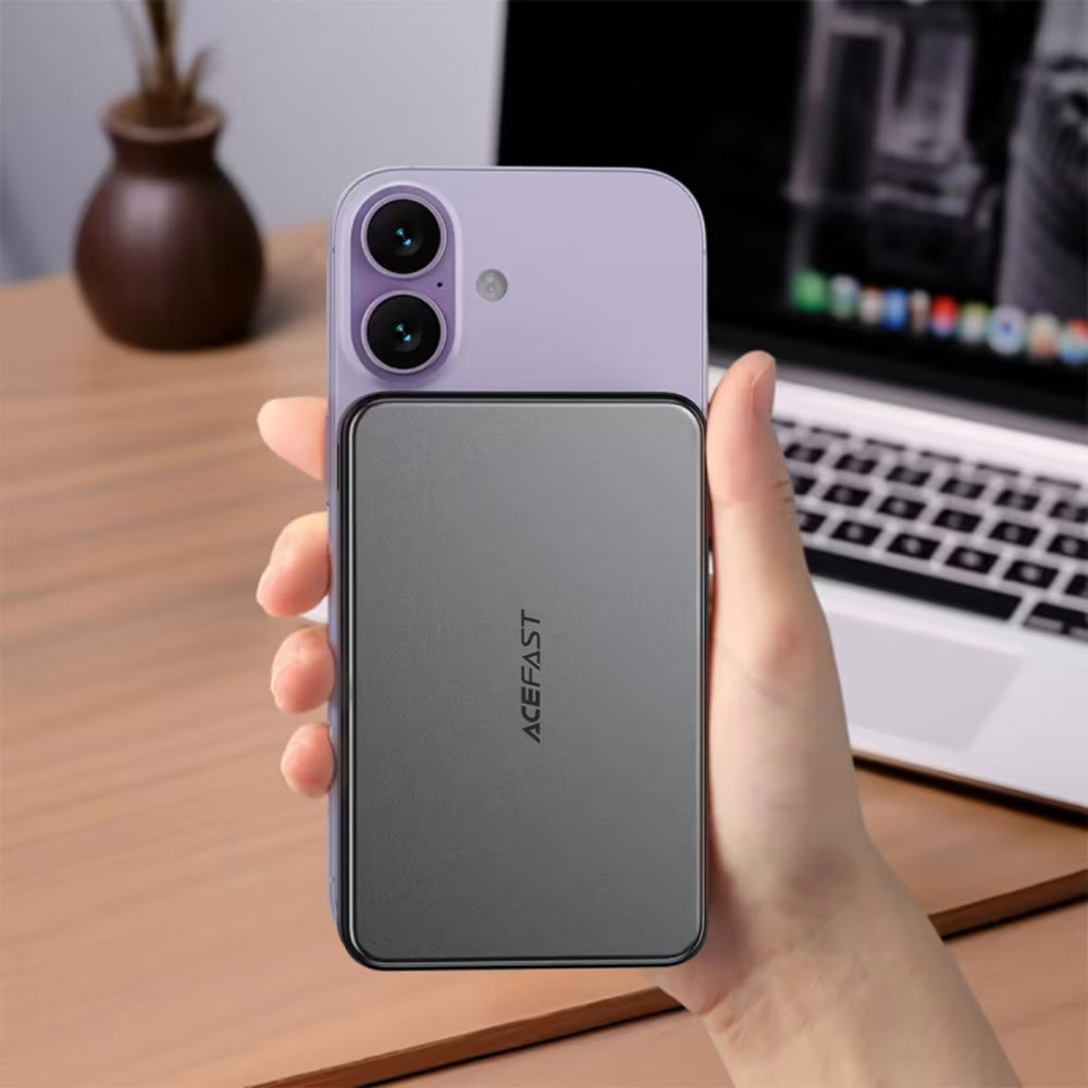 Ekstern trådløs batteri Acefast M31, 10000mAh, 22.5W, QC + PD + FQI, 1 x QI - 1 x USB-A - 2 x USB-C, Sort