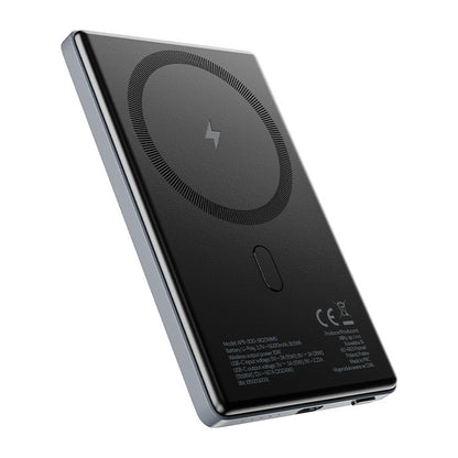 Allity Wireless External Battery. APB-300, 5000mAh, 20W, PD + QC, 1 x QI - 1 x USB-C, Gray