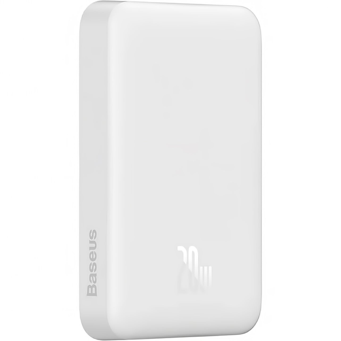 Ekstern Trådløs Batteri Baseus Magnetic Mini, 10000mAh, 20W, PD + FQI, 1 x QI - 1 x USB-C, Hvid PPCX07002