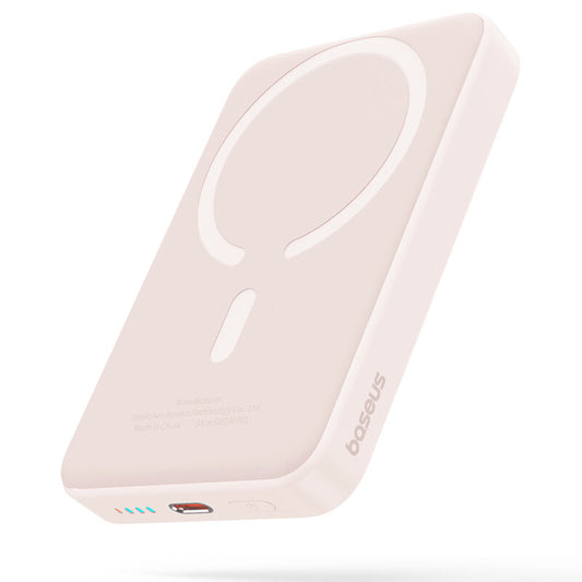 Ekstern trådløs batteri Baseus Magnetic Mini, 10000mAh, 20W, PD + FQI, 1 x QI - 1 x USB-C, Pink P10059001413-00