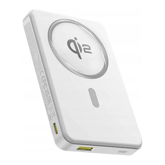 Ekstern trådløs batteri Baseus Airpow2 Qi2, 10000mAh, 22.5W, QC + PD + FQI, 1 x QI - 1 x USB-A - 1 x USB-C, Hvid P10080000213-00