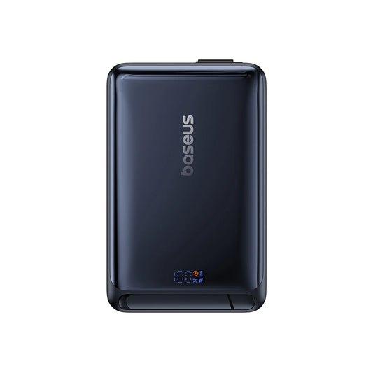 Ekstern trådløs batteri Baseus Nomos, 10000mAh, 45W, PD + FQI, 1 x QI - 2 x USB-C, Sort P10078800123-00
