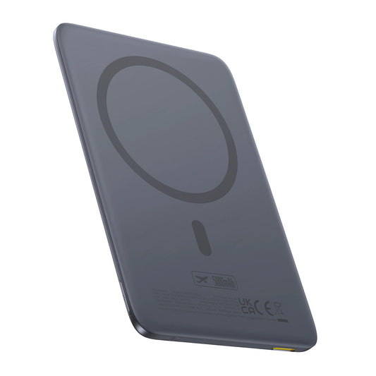 Ekstern Trådløs Batteri Baseus PicoGo AM41, 5000mAh, 20W, PD + FQI, 1 x QI - 1 x USB-C, Grå P1007680C813-00