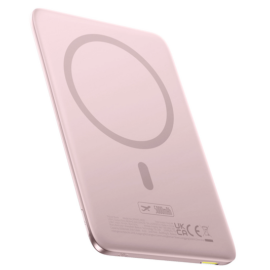 Ekstern trådløs batteri Baseus PicoGo AM41, 5000mAh, 20W, PD + FQI, 1 x QI - 1 x USB-C, Pink