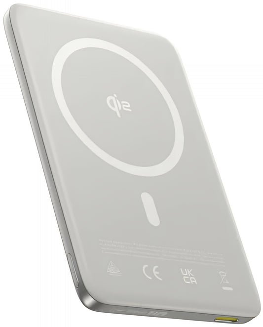 Ekstern trådløs batteri Baseus PicoGo AM41, 10000mAh, 27W, PD + FQI, 1 x QI - 1 x USB-C, Beige E0027203