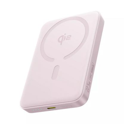 Ekstern trådløs batteri Baseus Enerfill FM12, 10000mAh, 22.5W, PD + FQI, 1 x QI - 1 x USB-C, Pink E0028502