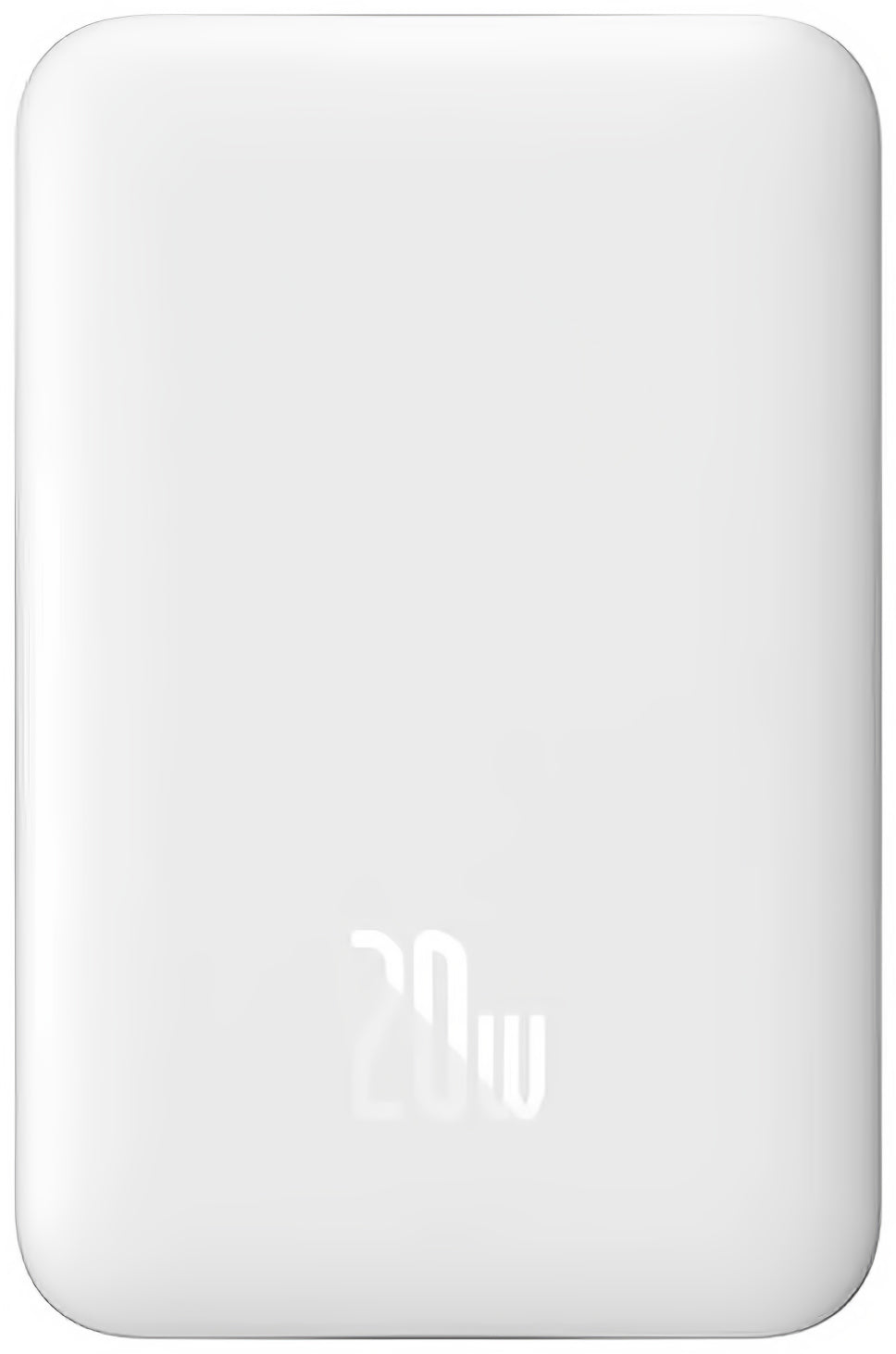 Ekstern Trådløs Batteri Baseus Magnetic Mini, 10000mAh, 20W, PD + FQI, 1 x QI - 1 x USB-C, Hvid PPCX07002