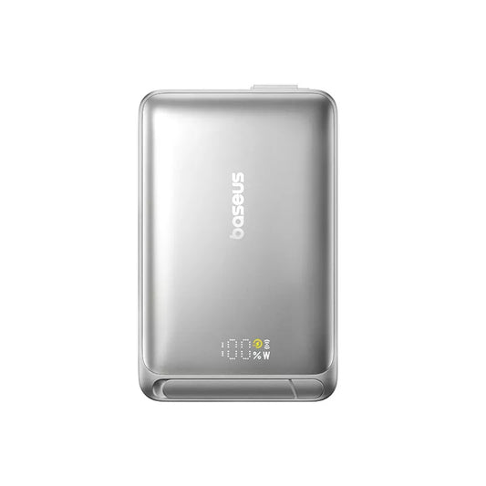 Ekstern trådløs batteri Baseus Nomos Kickstand, 10000mAh, 45W, PD + QI, 1 x QI - 1 x USB-C, Sort P10078800843-00