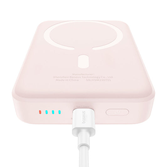 Ekstern trådløs batteri Baseus Magnetic Mini, 10000mAh, 20W, PD + FQI, 1 x QI - 1 x USB-C, Pink P10059001413-00