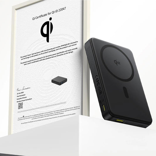 Ekstern trådløs batteri Baseus Airpow2 Qi2, 10000mAh, 22.5W, QC + PD + FQI, 1 x QI - 1 x USB-A - 1 x USB-C, Sort P10080000123-00