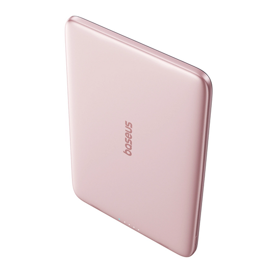 Ekstern trådløs batteri Baseus PicoGo AM41, 5000mAh, 20W, PD + FQI, 1 x QI - 1 x USB-C, Pink