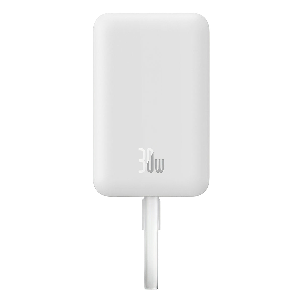 Ekstern Trådløs Batteri Baseus Magnetic Mini, 10000mAh, 30W, PD + FQI, 1 x QI - 2 x USB-C, Hvid P1002210B223-00