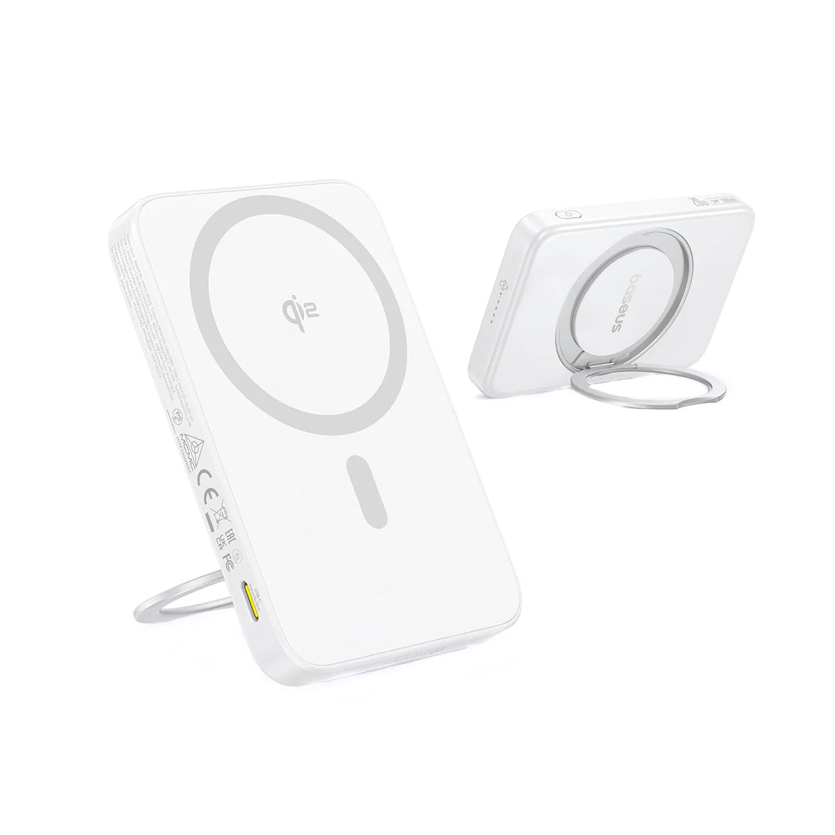 Ekstern trådløs batteri Baseus PicoGo, 5000mAh, 20W, PD + FQI, 1 x QI - 1 x USB-C, Hvid P10076800213-01