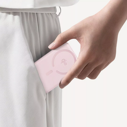 Ekstern trådløs batteri Baseus Enerfill FM12, 10000mAh, 22.5W, PD + FQI, 1 x QI - 1 x USB-C, Pink E0028502