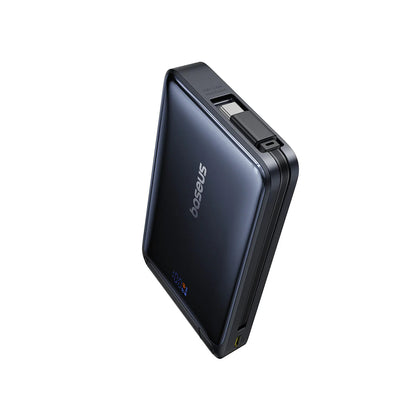 Ekstern trådløs batteri Baseus Nomos, 10000mAh, 45W, PD + FQI, 1 x QI - 2 x USB-C, Sort P10078800123-00