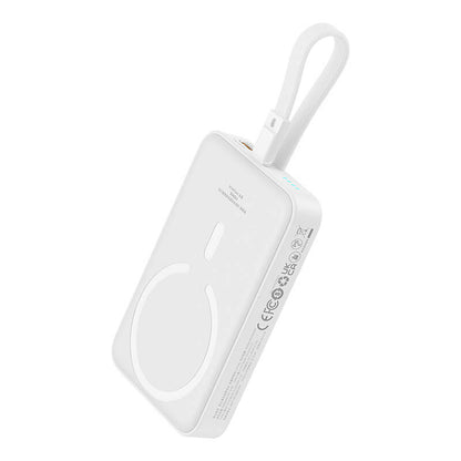 Ekstern Trådløs Batteri Baseus Magnetic Mini, 10000mAh, 20W, PD + FQI, 1 x Lightning - 1 x QI - 1 x USB-C, Hvid P10022109223-00