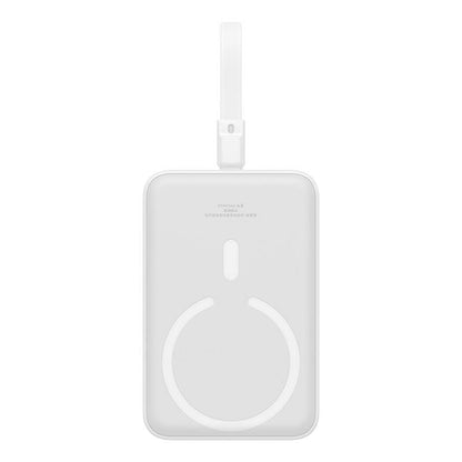 Ekstern Trådløs Batteri Baseus Magnetic Mini, 10000mAh, 20W, PD + FQI, 1 x Lightning - 1 x QI - 1 x USB-C, Hvid P10022109223-00