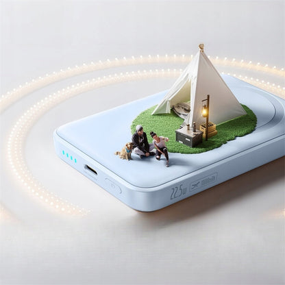 Trådløs ekstern batteri Baseus EnerFill FM11 Ultra-Mini, 10000mAh, 22.5W, PD + FQI, 1 x QI - 1 x USB-C, Blå P1008210E313-00
