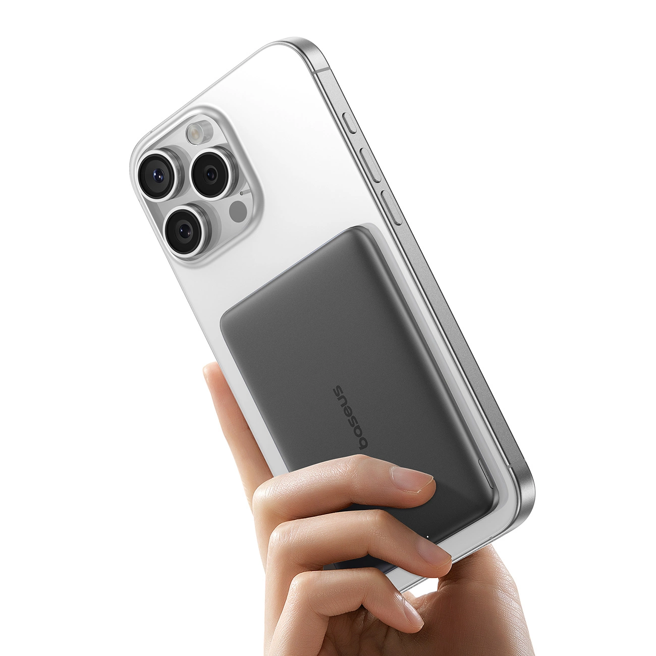 Ekstern trådløs batteri Baseus PicoGo AM41, 5000mAh, 20W, PD + FQI, 1 x QI - 1 x USB-C, Sort