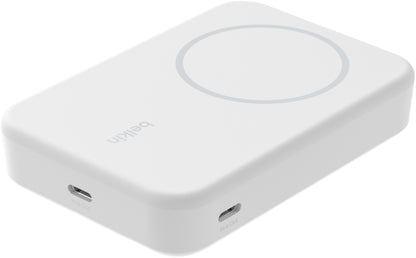 Trådløs Ekstern Batteri Belkin BoostCharge Pro med Kickstand, 10000mAh, 15W, FQI, 1 x QI - 1 x USB-C, Hvid BPD008btWH