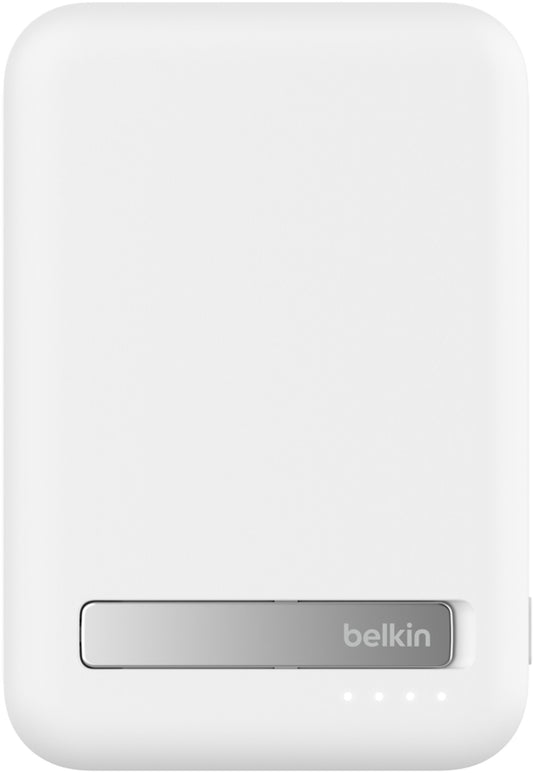 Trådløs Ekstern Batteri Belkin BoostCharge Pro med Kickstand, 8000mAh, 15W, FQI, 1 x QI - 1 x USB-C, Hvid BPD007btWH