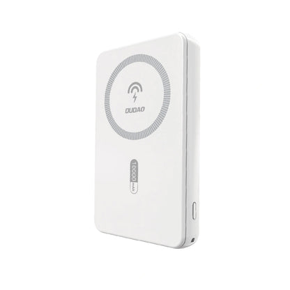 Trådløs Ekstern Batteri Dudao K14S, 5000mAh, 20W, QC + PD + FQI, 1 x QI - 1 x USB-A - 1 x USB-C, Hvid