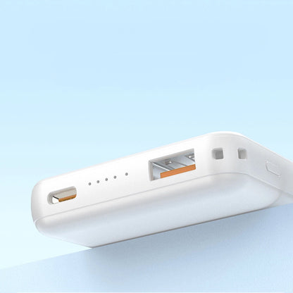 Ekstern Trådløs Batteri Dudao K14S+, 10000mAh, 22.5W, QC + PD + FQI, 1 x QI - 1 x USB-A - 1 x USB-C, Hvid