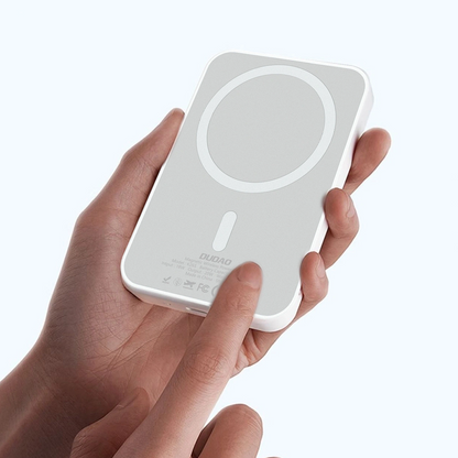 Ekstern trådløs batteri Dudao K26, 10000mAh, 20W, PD + FQI, 1 x QI - 1 x USB-C, Hvid