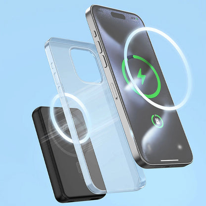 Trådløs Ekstern Batteri Dudao K14S, 5000mAh, 20W, QC + PD + FQI, 1 x QI - 1 x USB-A - 1 x USB-C, Sort