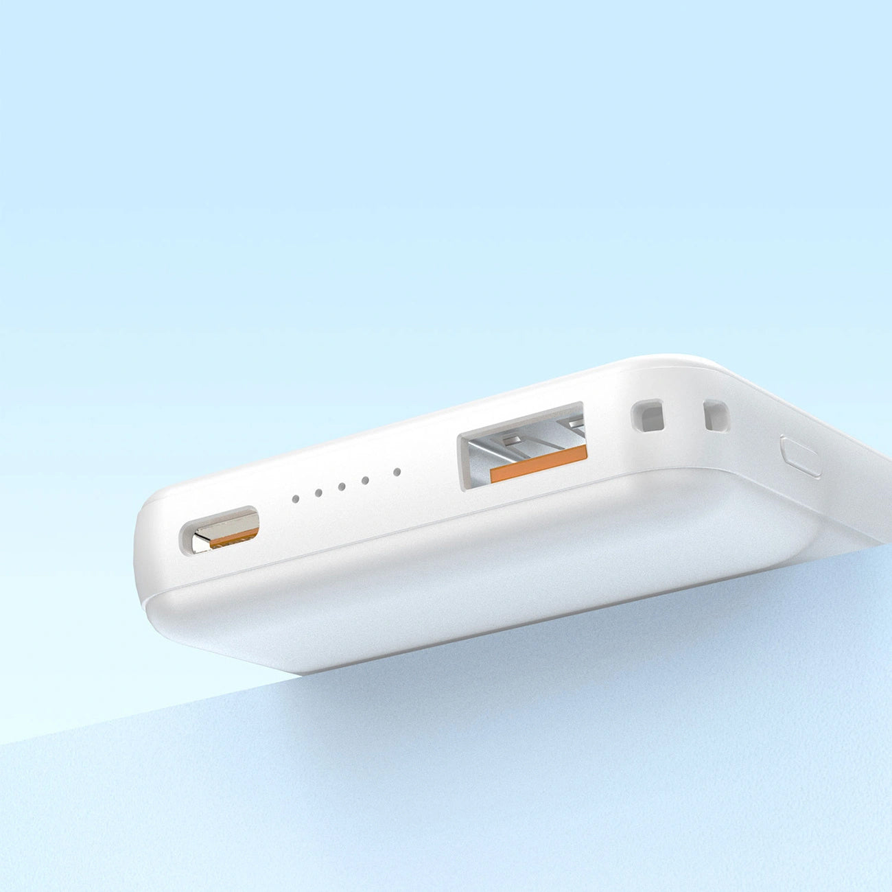 Trådløs Ekstern Batteri Dudao K14S, 5000mAh, 20W, QC + PD + FQI, 1 x QI - 1 x USB-A - 1 x USB-C, Hvid