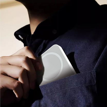 Ekstern trådløs batteri Dudao K26s, 5000mAh, 20W, PD + FQI, 1 x QI - 1 x USB-C, Hvid