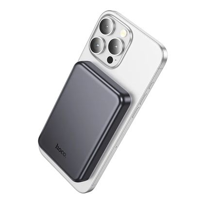 Trådløs Ekstern Batteri HOCO J160, 5000mAh, 10W, 1 x QI - 1 x USB-C, Grå