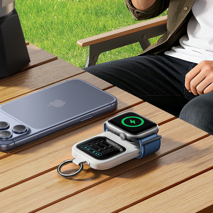 Joyroom JR-W19 trådløs ekstern batteri, 5000mAh, 20W, QC + PD, 1 x Lightning - 1 x QI - 2 x USB-C, Hvid
