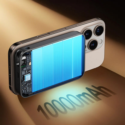 Ekstern trådløs batteri Joyroom JR-PBM02, 10000mAh, 22.5W, PD + FQI, 1 x QI - 2 x USB-C, Sort