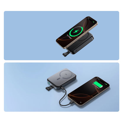Ekstern Trådløs Batteri Joyroom JR-PBM11, 10000mAh, 22.5W, QC + PD + FQI, 1 x QI - 1 x USB-A - 1 x USB-C, Sort