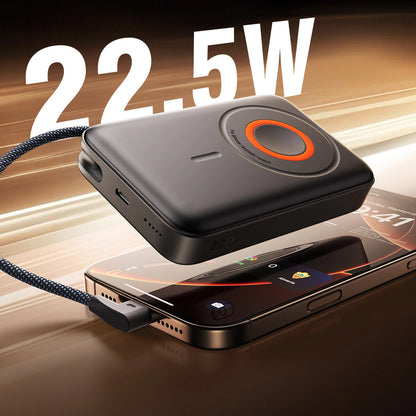 Ekstern trådløs batteri Joyroom JR-PBM02, 10000mAh, 22.5W, PD + FQI, 1 x QI - 2 x USB-C, Sort
