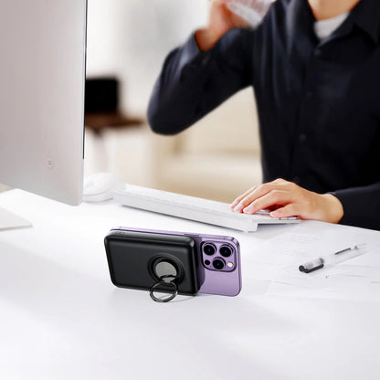 Ekstern Trådløs Batteri Joyroom JR-W050, 10000mAh, 20W, QC + PD + FQI, 1 x QI - 1 x USB-A - 1 x USB-C, Sort