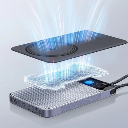 UGREEN PB570 Wireless Power Bank (65839B), 10000mAh, 30W, PD + FQI, 1 x QI - 2 x USB-C, Blue