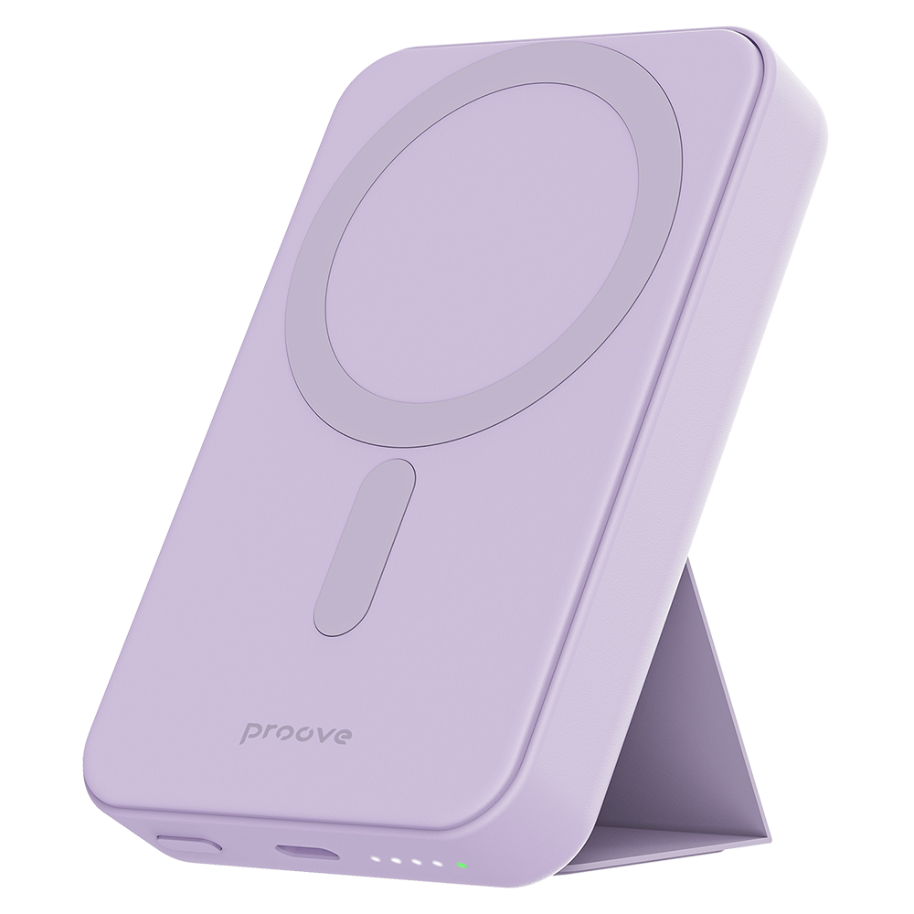 Ekstern Trådløs Batteri Proove Hyperion, 10000mAh, 20W, PD + FQI, 1 x QI - 1 x USB-C, Lilla